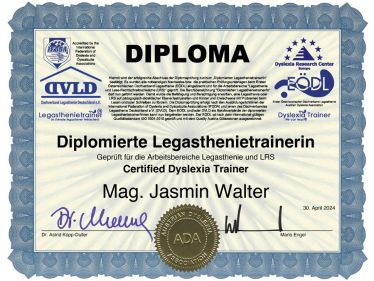 Diplomierte Legastheniertrainerin